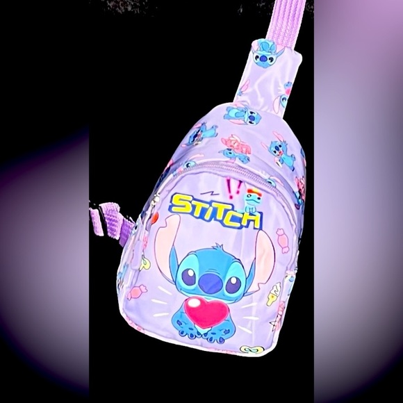 Purple Stitch Plush Crossbody Bag - Picture 2 of 3